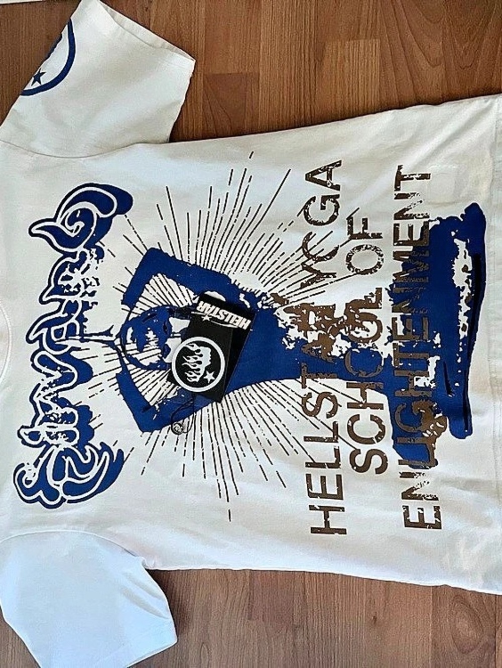Hellstar Graphic Tee in White & Blue Like New